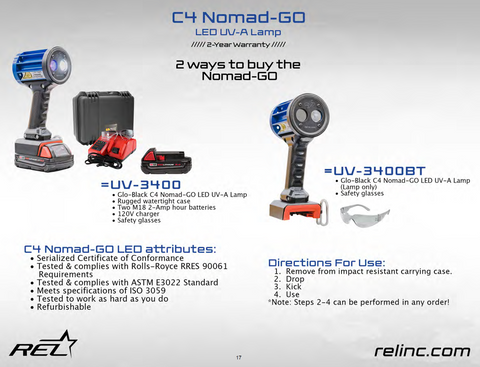 C4 Nomad-GO Glo-Black UV-A Lamp & White Light – Splitter Inc.